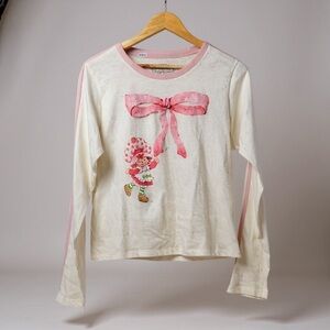 Strawberry shortcake Cream and Pink Graphic Long Sleeve Top